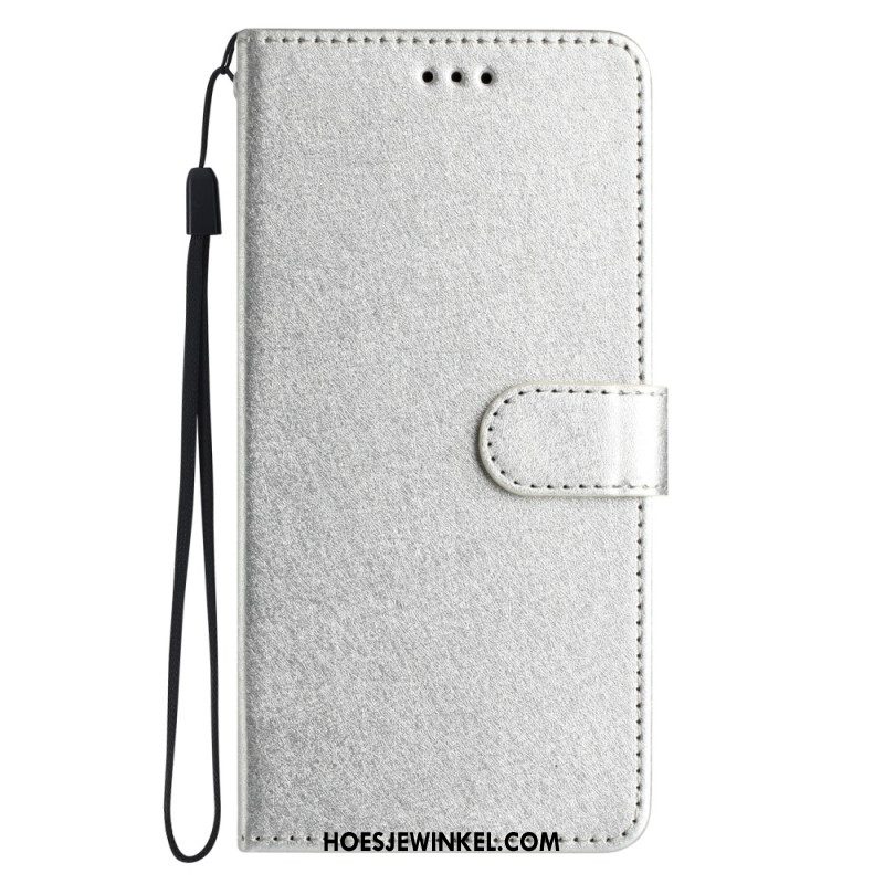 Flip Case Leren iPhone 16 Zijdetextuur