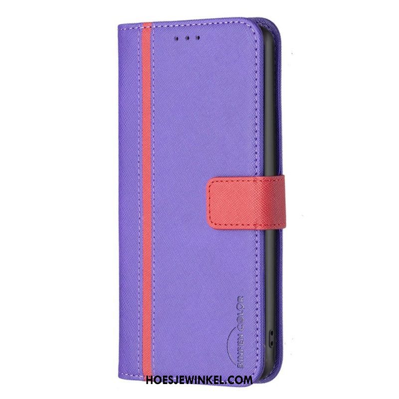 Flip Case voor Oppo Find X5 Lite Imitatieleer Tetxuré Binfen Kleur