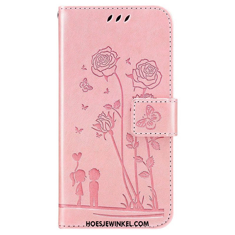 Flip Case voor Samsung Galaxy A13 Met Ketting Strappy Litchi Lederen Stijl