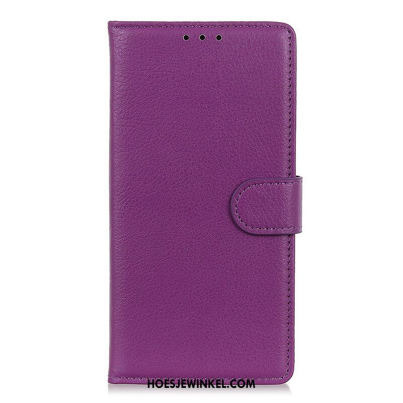 Flip Case voor Samsung Galaxy S21 5G Traditioneel Litchi Kunstleer