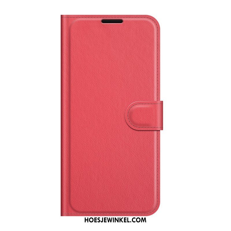 Flip Case voor Samsung Galaxy S22 5G Klassiek Litchi-leereffect