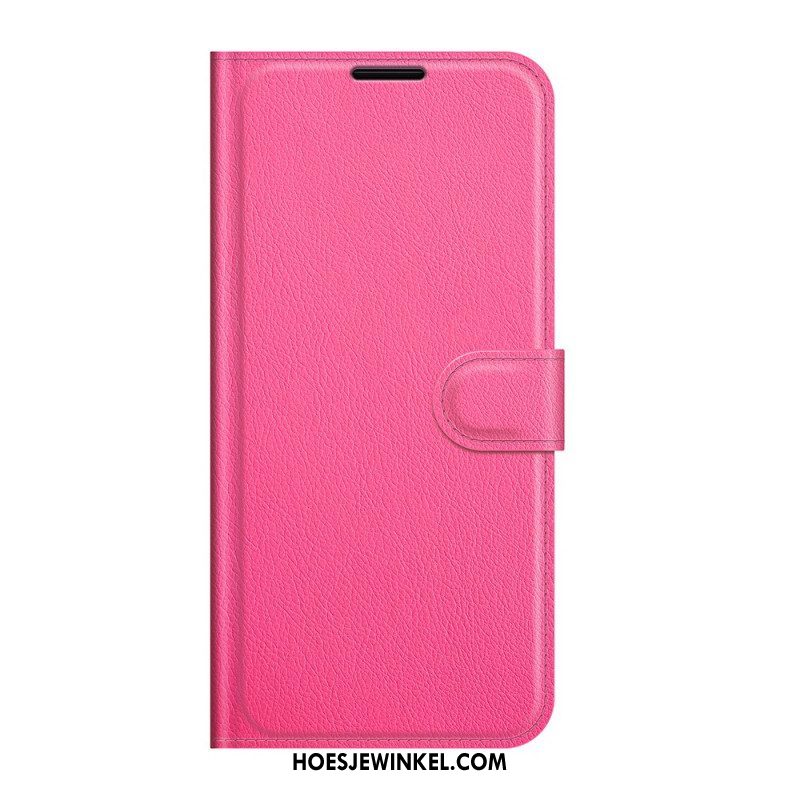 Flip Case voor Samsung Galaxy S22 5G Klassiek Litchi-leereffect