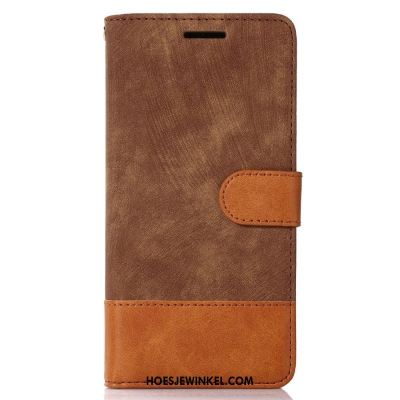 Flip Case voor Samsung Galaxy S23 Plus 5G Bicolor Skin-touch