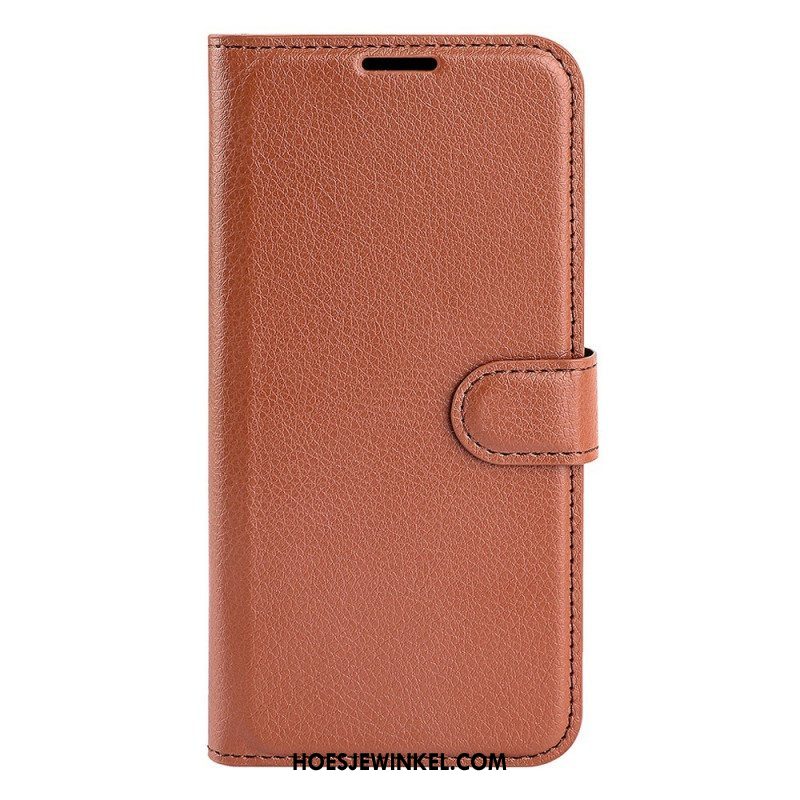 Flip Case voor Sony Xperia 10 IV Klassiek Lychee Kunstleer