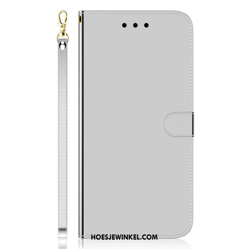 Flip Case voor Xiaomi Redmi Note 11 Pro Plus 5G Spiegelhoes Van Imitatieleer