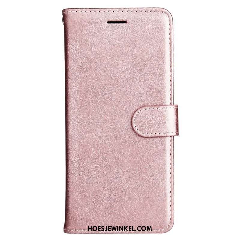 Flip Case voor Xiaomi Redmi Note 12 5G Met Ketting Effen Met Bandje