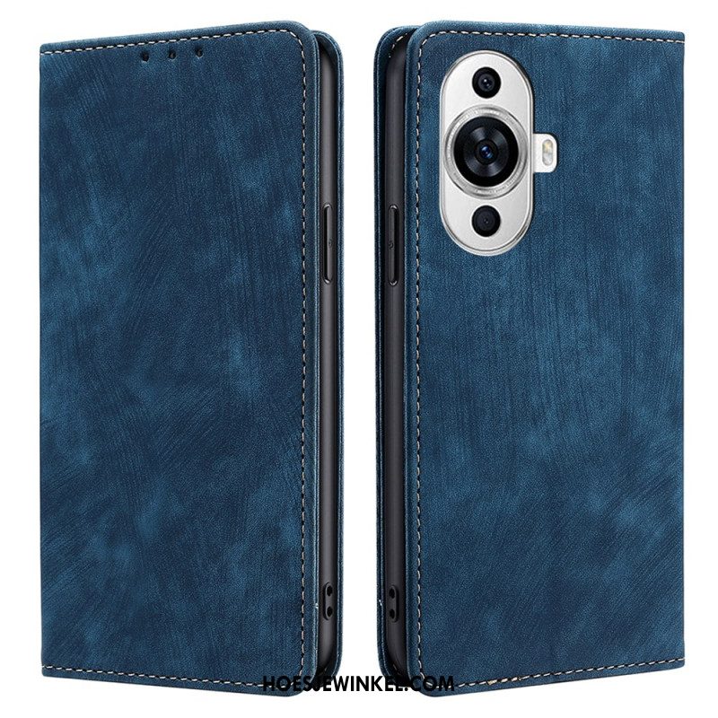 Folio-hoesje Huawei Nova 12s Suède-effect Bescherming Hoesje