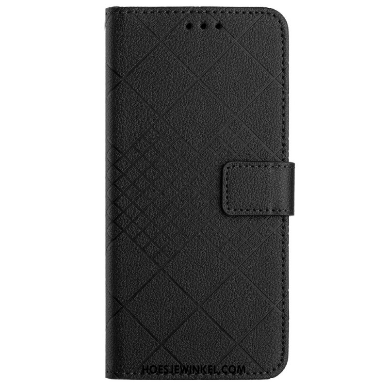 Folio-hoesje Oneplus 12 5g Telefoonhoesje Lycheetextuur Met Diamanten