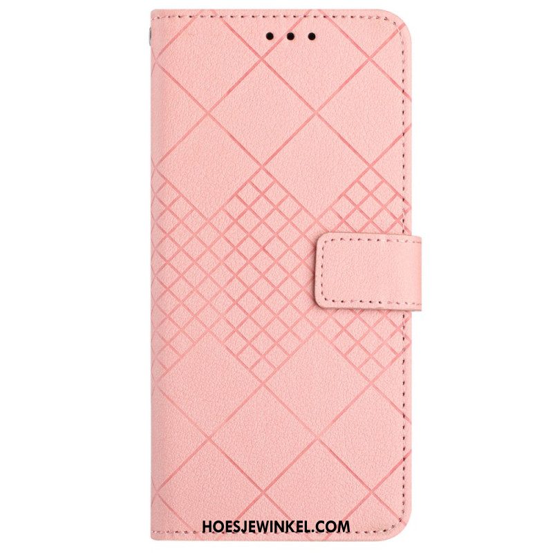 Folio-hoesje Oneplus 12 5g Telefoonhoesje Lycheetextuur Met Diamanten