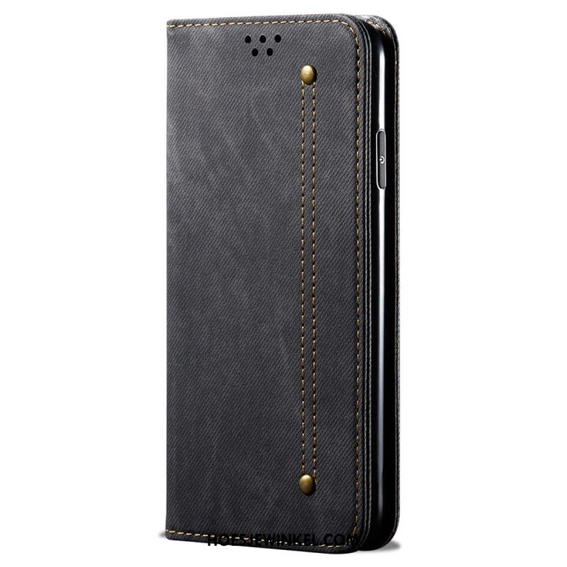 Folio-hoesje Oneplus 12r Jeansstof Bescherming Hoesje