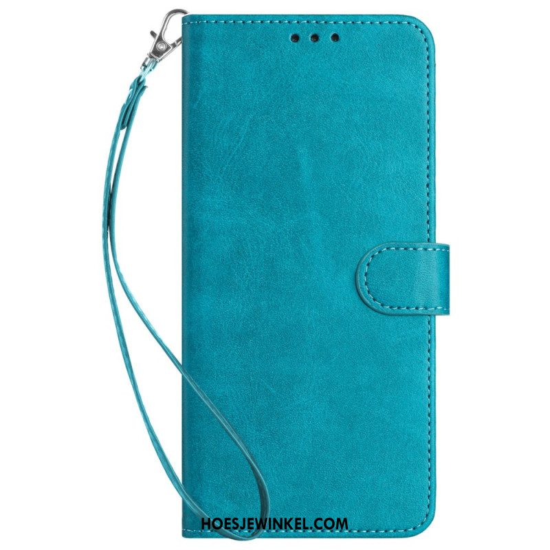 Folio-hoesje Oppo Reno 12 5g Telefoonhoesje Ledereffect Met Riem