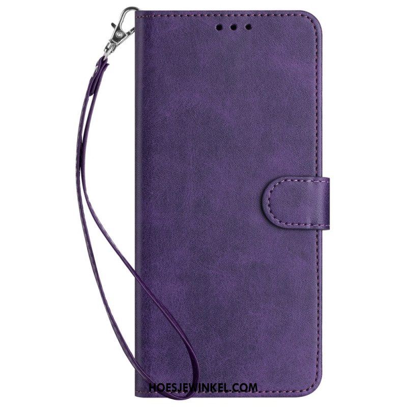 Folio-hoesje Oppo Reno 12 5g Telefoonhoesje Ledereffect Met Riem