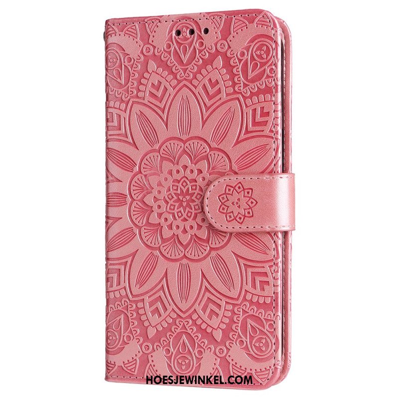 Folio-hoesje Oppo Reno 12 5g Telefoonhoesje Zonnebloempatroon En Riem