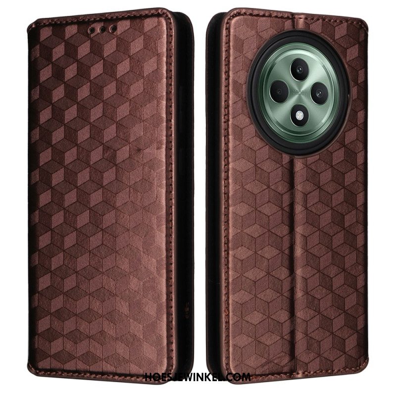 Folio-hoesje Oppo Reno 12f 5g Ruitpatroon Bescherming Hoesje