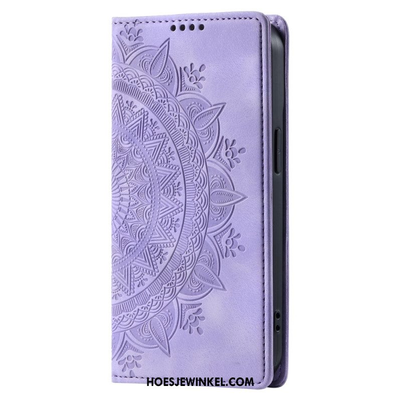 Folio-hoesje Samsung Galaxy A15 Suède Mandala-stijl