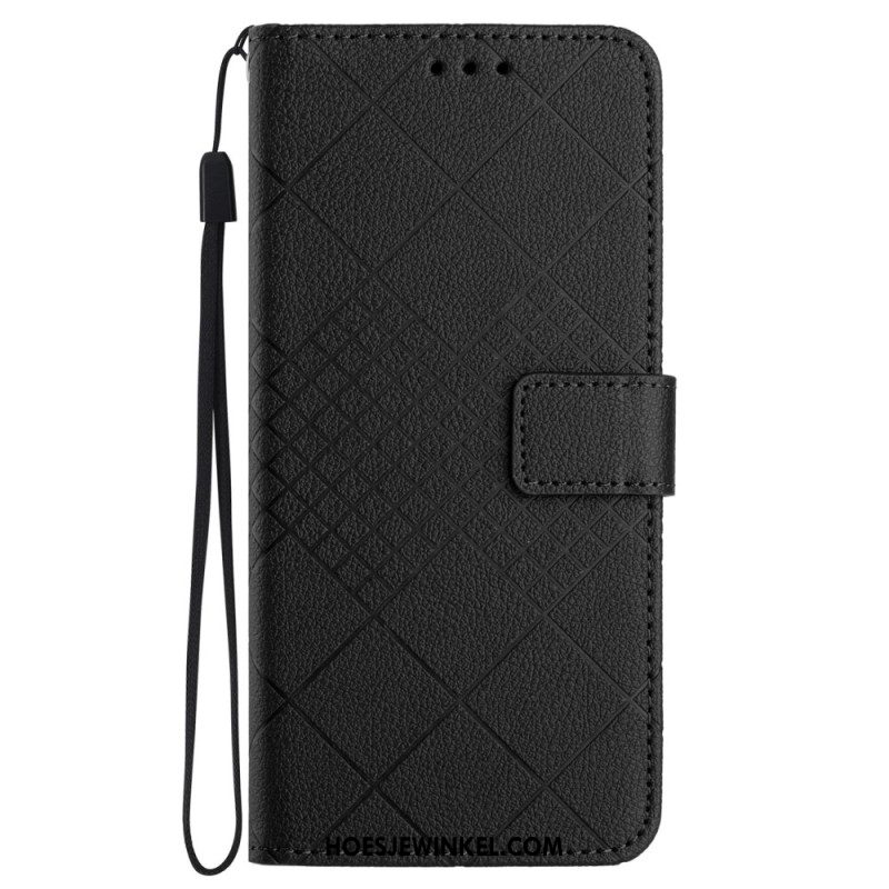 Folio-hoesje Samsung Galaxy M55 5g Telefoonhoesje Litchi Diamanttextuur