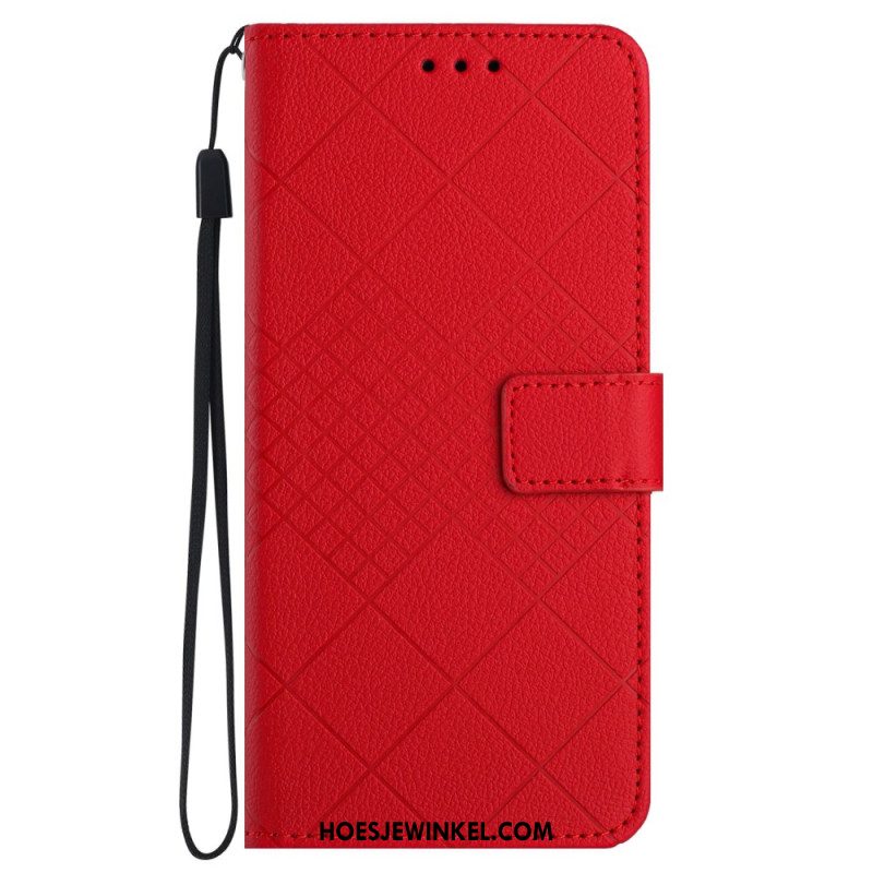 Folio-hoesje Samsung Galaxy M55 5g Telefoonhoesje Litchi Diamanttextuur