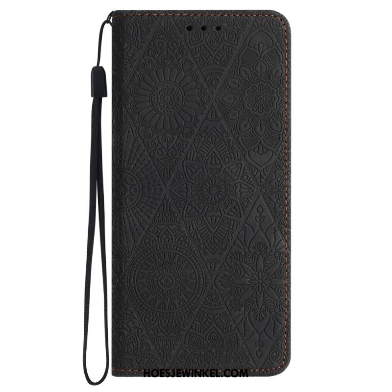 Folio-hoesje Samsung Galaxy S24 5g Tapestry-stijl Met Riem