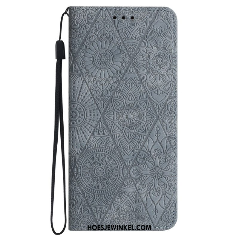 Folio-hoesje Samsung Galaxy S24 5g Tapestry-stijl Met Riem