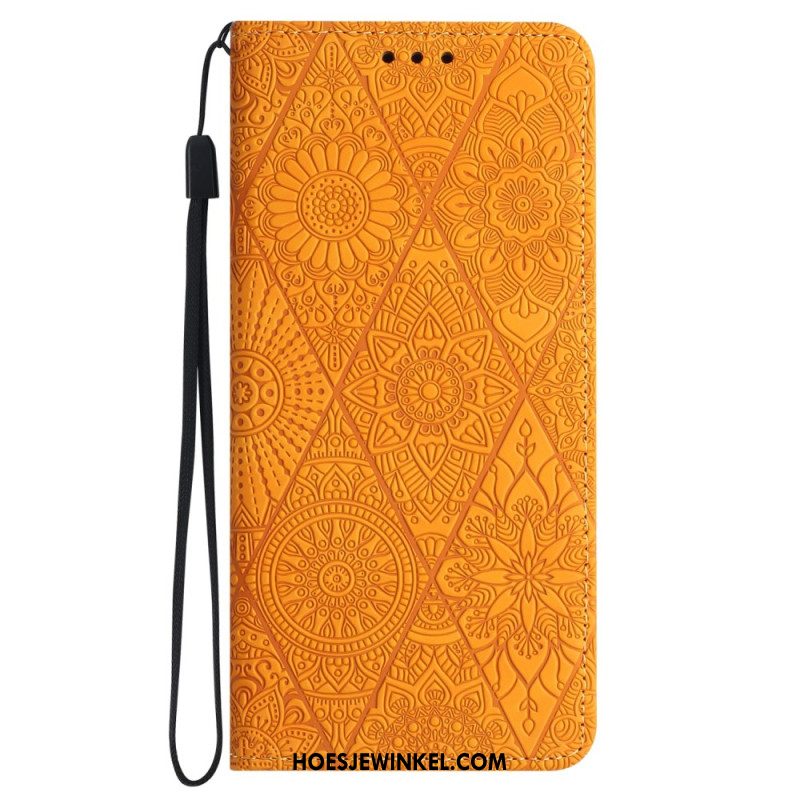 Folio-hoesje Samsung Galaxy S24 5g Tapestry-stijl Met Riem