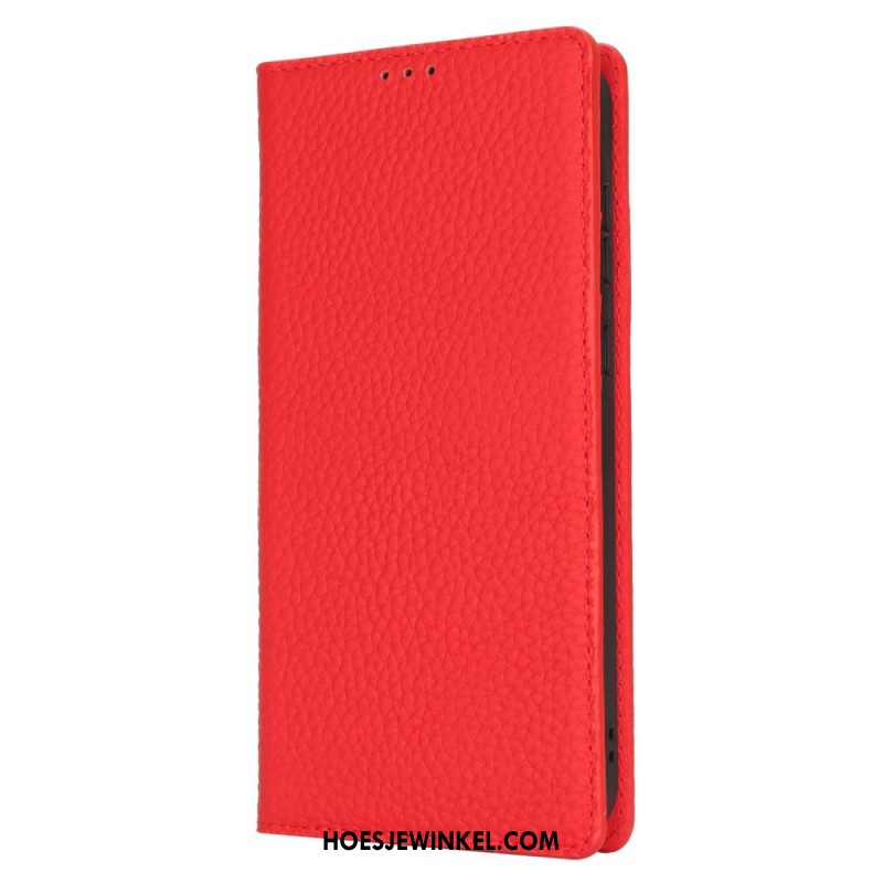 Folio-hoesje Samsung Galaxy S24 Fe Litchi-textuurleer Bescherming Hoesje