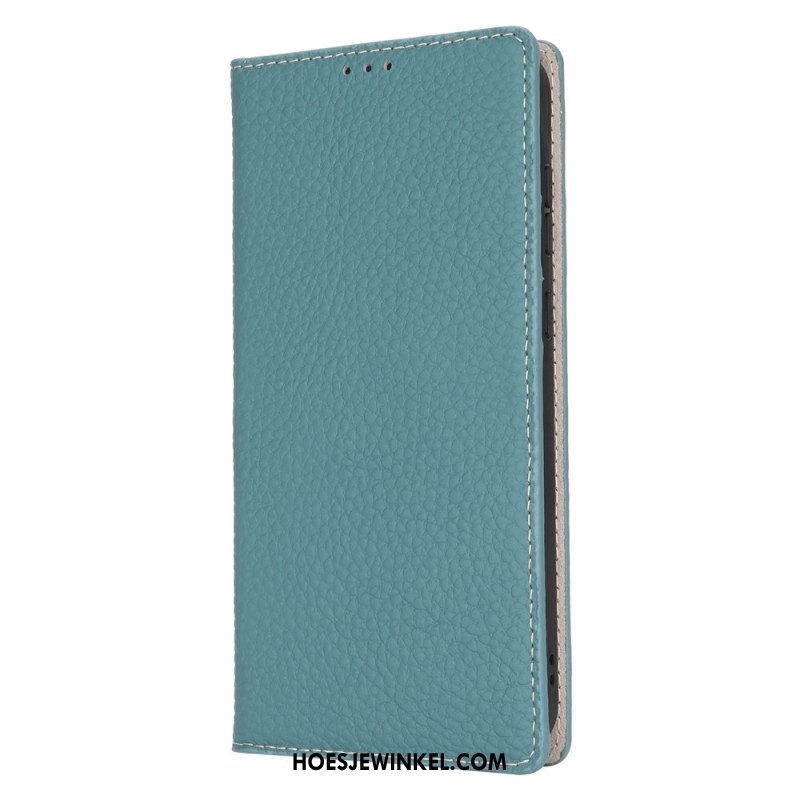 Folio-hoesje Samsung Galaxy S24 Fe Litchi-textuurleer Bescherming Hoesje