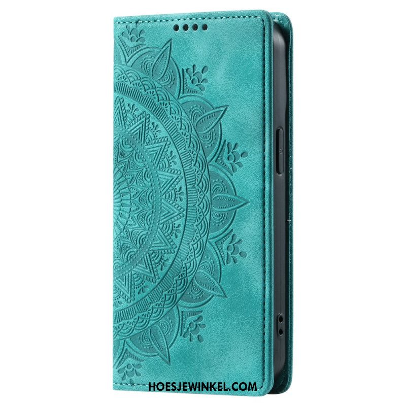 Folio-hoesje Samsung Galaxy S24 Fe Mandala Suède-effect Bescherming Hoesje