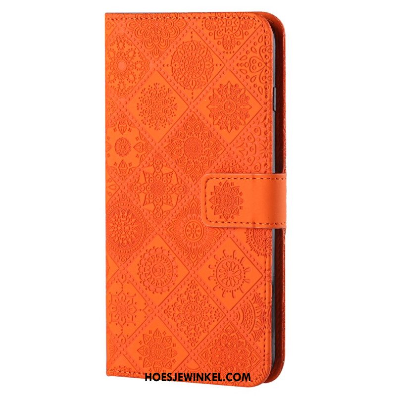 Folio-hoesje Samsung Galaxy S24 Ultra 5g Etnisch Bloemmotief Met Riem