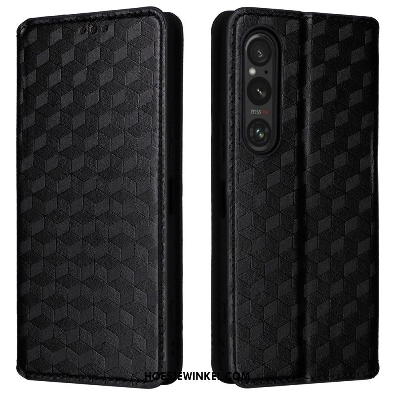 Folio-hoesje Sony Xperia 1 Vi 3d-ruitpatroon Bescherming Hoesje