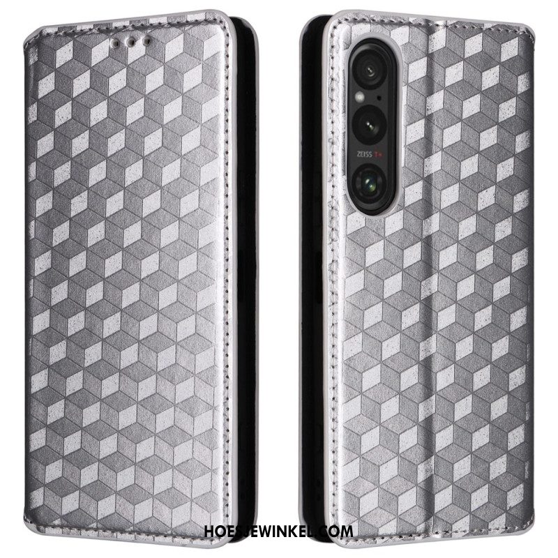 Folio-hoesje Sony Xperia 1 Vi 3d-ruitpatroon Bescherming Hoesje