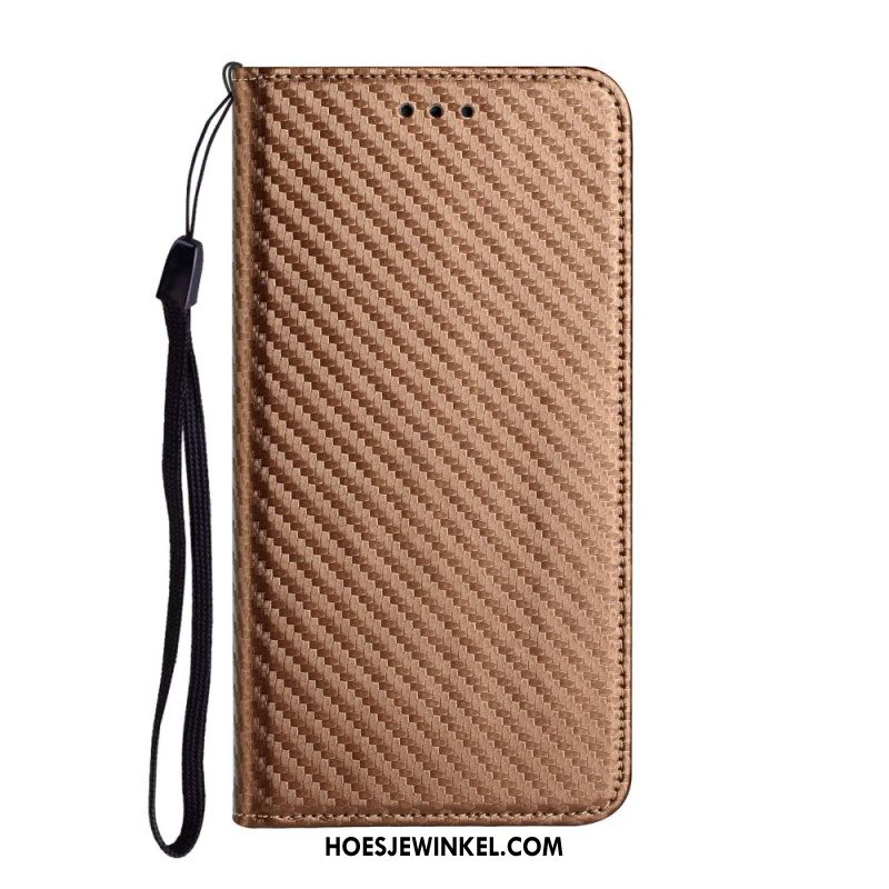 Folio-hoesje Voor Samsung Galaxy S24 Plus 5g Koolstofvezelband