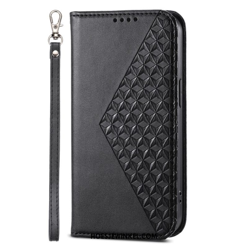 Folio-hoesje Voor Xiaomi 14 3d-diamantontwerp Met Riem