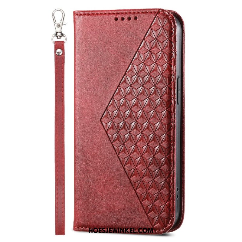 Folio-hoesje Voor Xiaomi 14 3d-diamantontwerp Met Riem