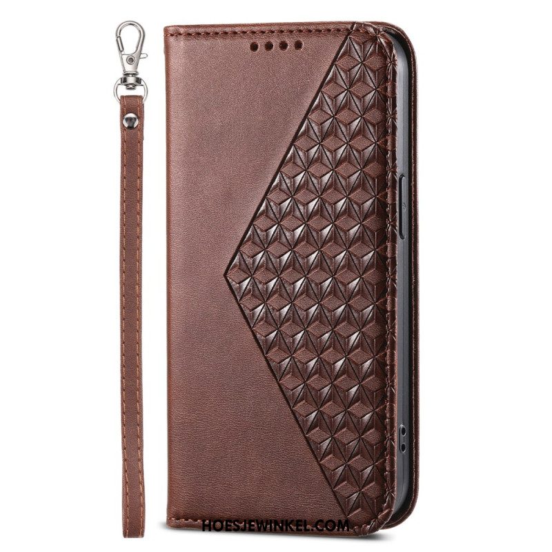 Folio-hoesje Voor Xiaomi 14 3d-diamantontwerp Met Riem