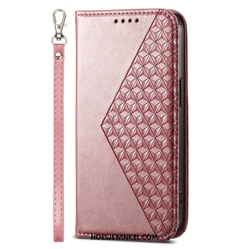 Folio-hoesje Voor Xiaomi 14 3d-diamantontwerp Met Riem