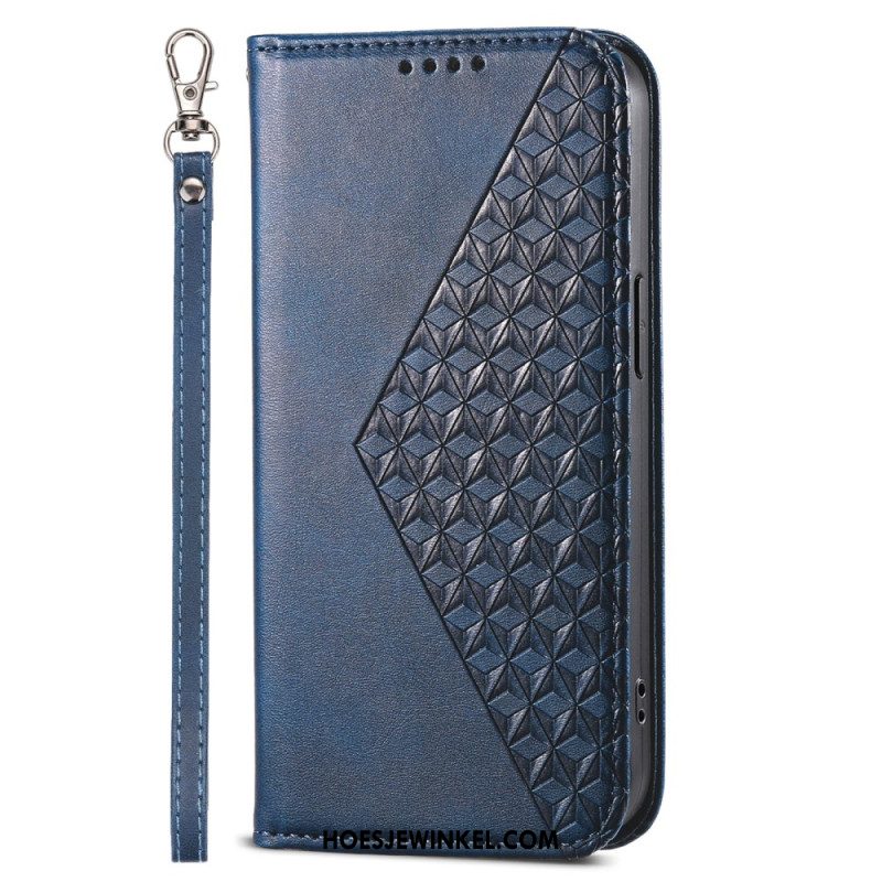 Folio-hoesje Voor Xiaomi 14 3d-diamantontwerp Met Riem