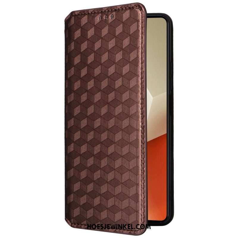 Folio-hoesje Voor Xiaomi Redmi Note 13 Pro 5g 3d-kubussen