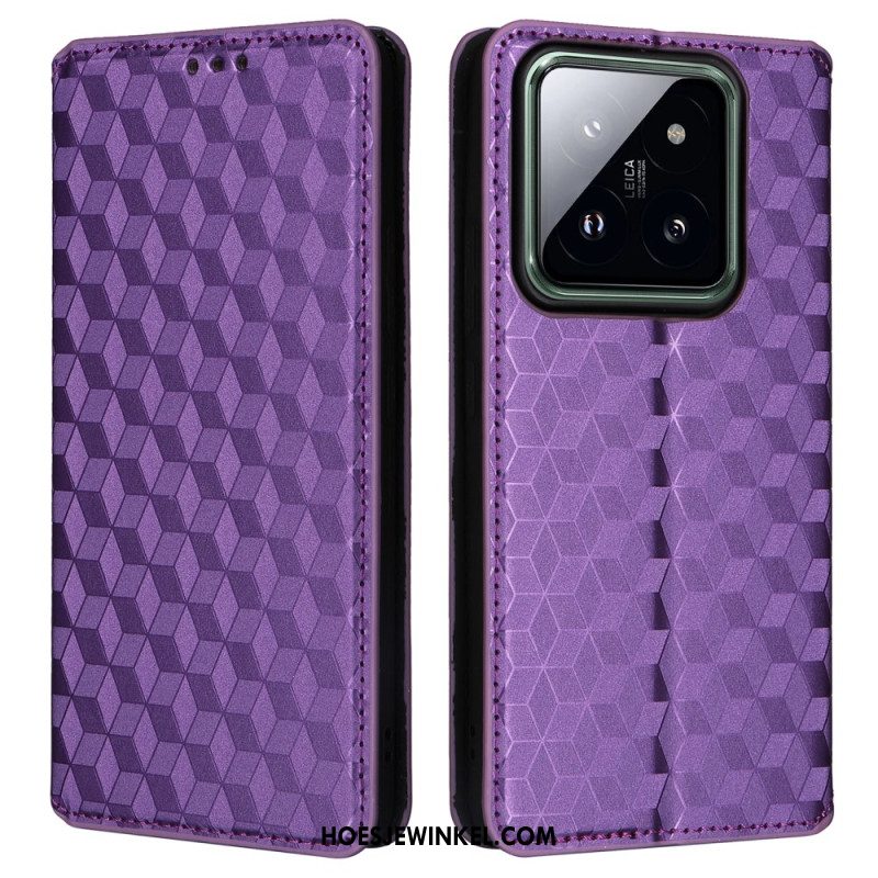 Folio-hoesje Xiaomi 14 Pro Telefoonhoesje 3d-kubussen