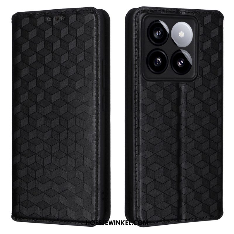 Folio-hoesje Xiaomi 14t Pro 3d-kubussen Bescherming Hoesje