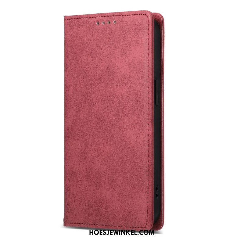 Folio-hoesje Xiaomi Redmi Note 13 4g Klassiek Leereffect Bescherming Hoesje