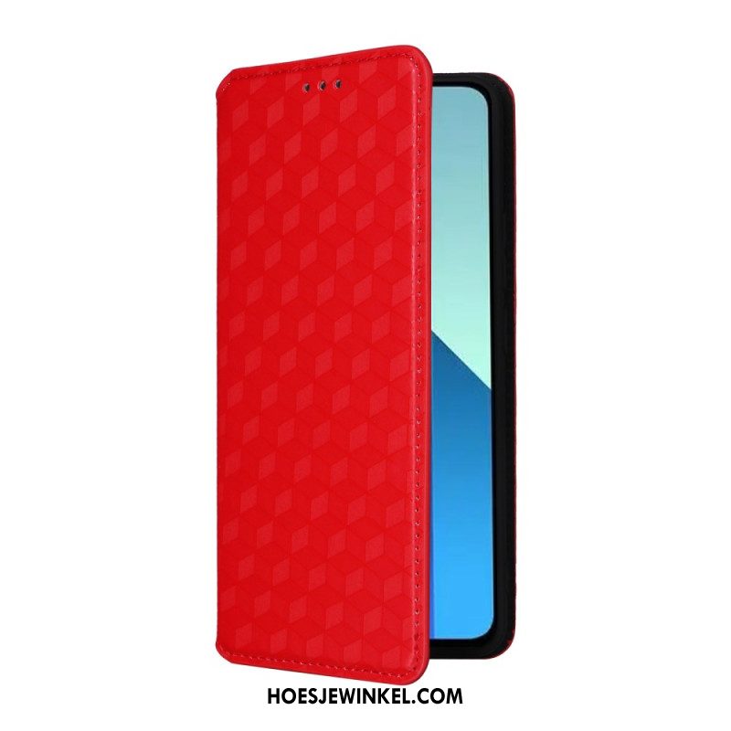 Folio-hoesje Xiaomi Redmi Note 13 4g Telefoonhoesje 3d Diamanten