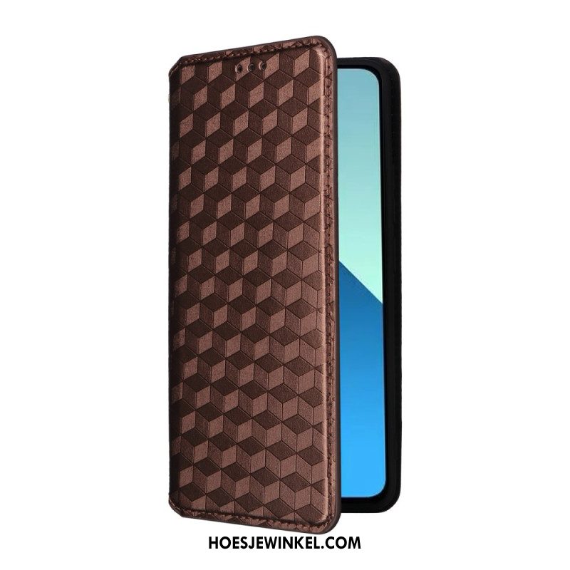 Folio-hoesje Xiaomi Redmi Note 13 4g Telefoonhoesje 3d Diamanten