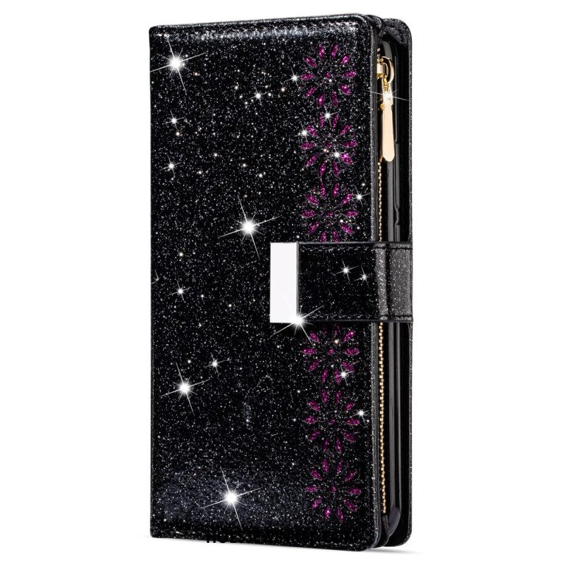 Folio-hoesje Xiaomi Redmi Note 13 5g Telefoonhoesje Portemonnee Met Glitterrits