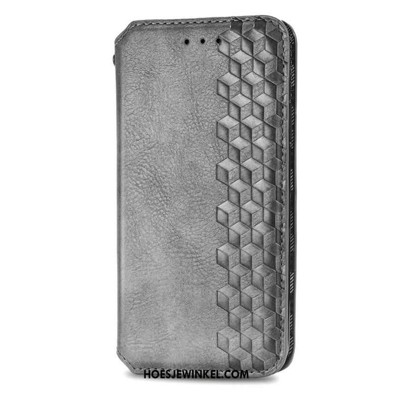 Folio-hoesje Xiaomi Redmi Note 13 5g Vintage Diamanten Met Leereffect Bescherming Hoesje