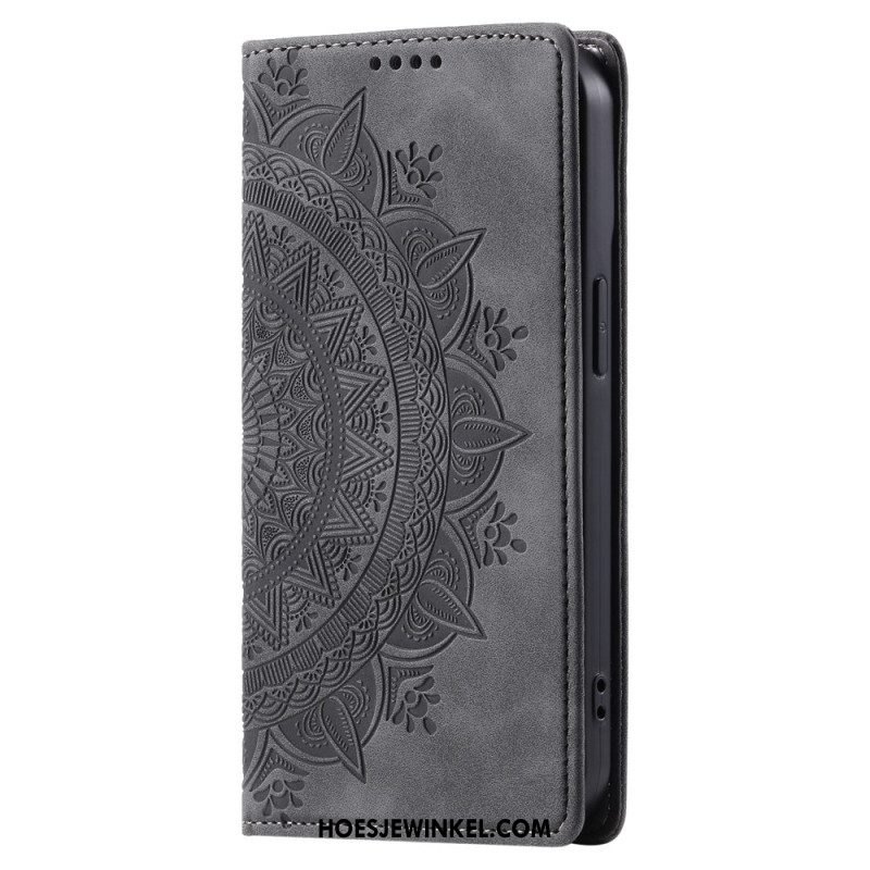 Folio-hoesje Xiaomi Redmi Note 13 Pro Plus 5g Mandala Suède-effect Bescherming Hoesje