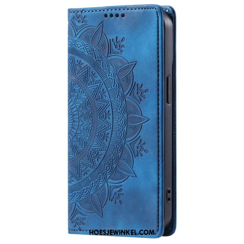 Folio-hoesje Xiaomi Redmi Note 13 Pro Plus 5g Mandala Suède-effect Bescherming Hoesje