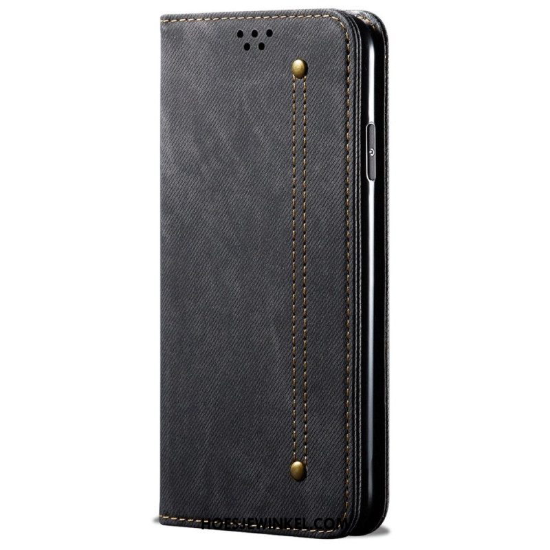 Folio-hoesje Xiaomi Redmi Note 13 Pro Plus 5g Telefoonhoesje Jeansstof