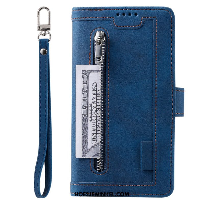 Folio-hoesje iPhone 16 Plus Telefoonhoesje A9 Lanyard-kaarthouder