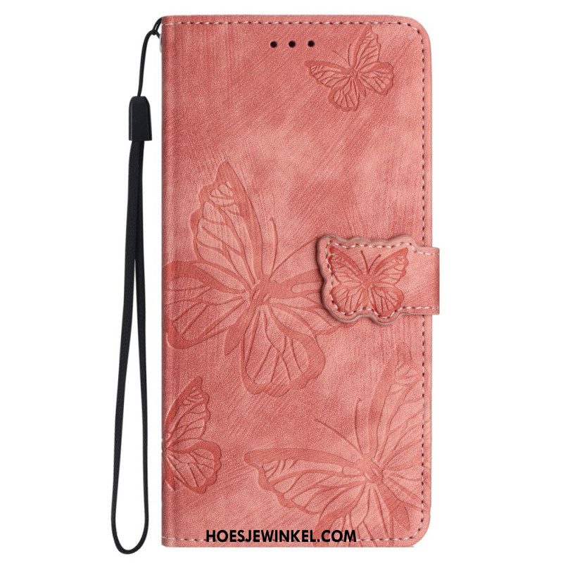 Folio-hoesje iPhone 16 Portemonnee Met Vlindermotief