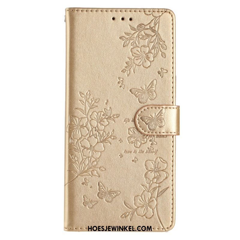 Folio-hoesje iPhone 16 Telefoonhoesje Patroon Met Bloemenvlinders